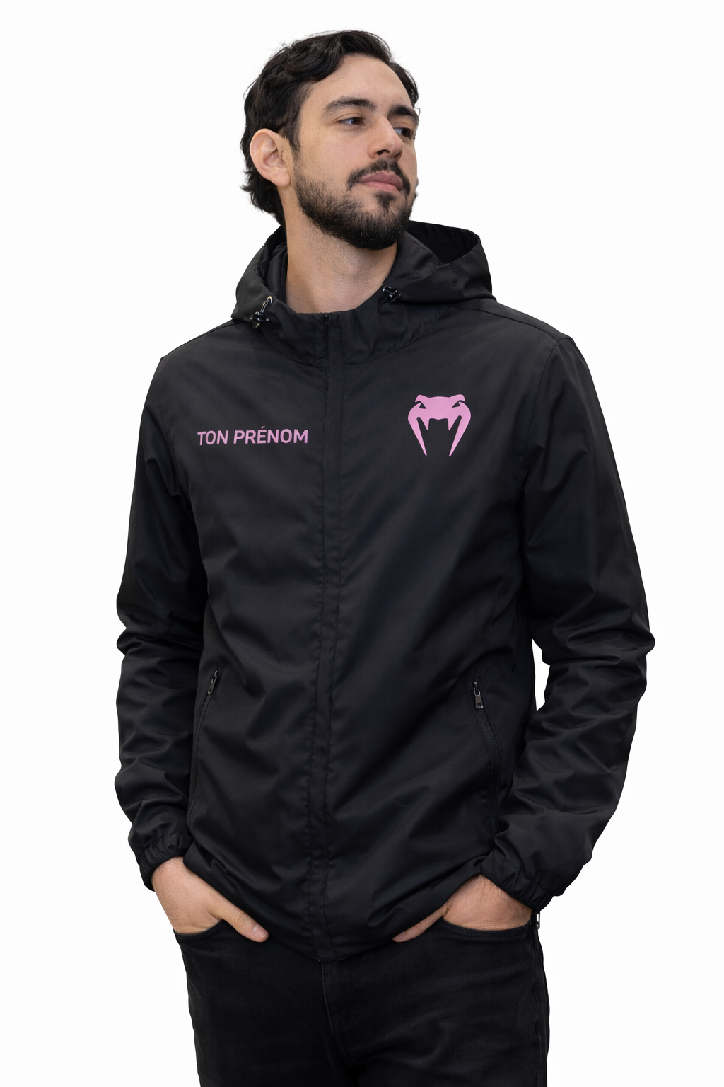 Veste personnalisé Noir et Rose