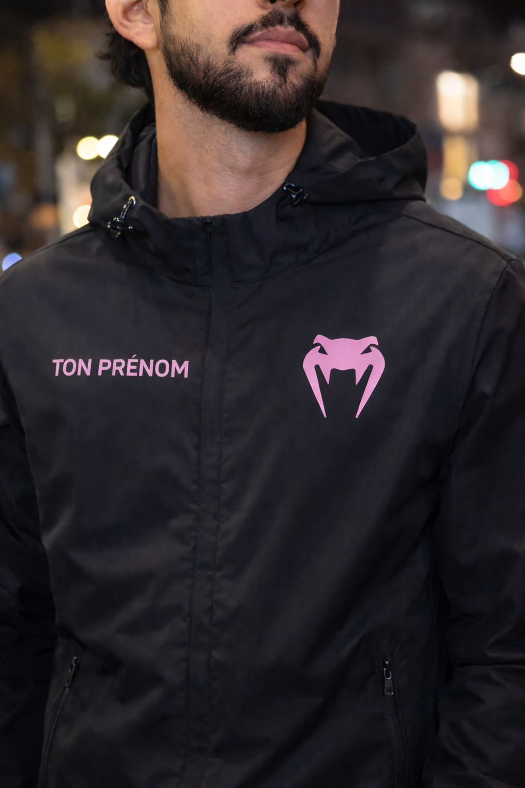 Veste personnalisé Noir et Rose